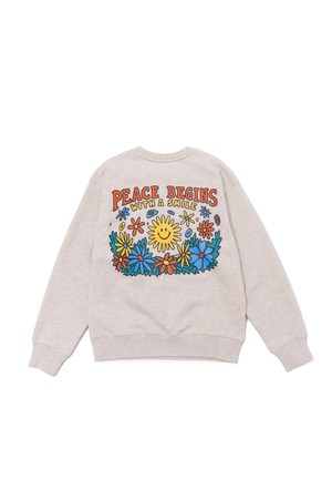 [BIG WAVE] PEACE AGAIN SWEATSHIRT (OATMEAL HEATHER)