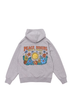 [BIG WAVE] PEACE AGAIN 2-WAY ZIP (HEATHER GRAY