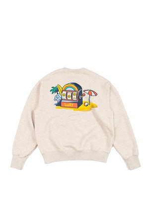 [BIG WAVE] LUCKY SLOT SWEATSHIRT (OATMEAL HEATHER)