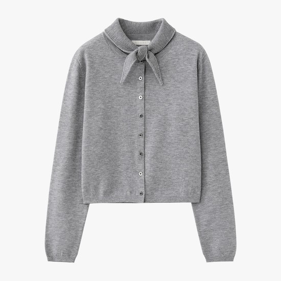 (우먼)데일리 미니멀 버튼 가디건(SET) 멜란지