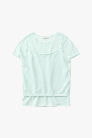 (우먼)베일 린넨 레이어드 니트(SET) 민트