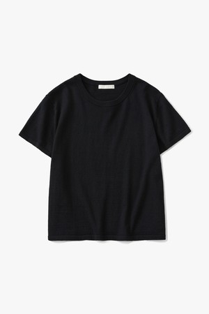 (우먼)코튼 썸머 울 하프 니트 블랙