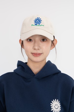 피스런 워싱 볼캡 (퍼티)