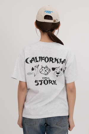 캘리포니아스토어 도그앤캣 티셔츠 흑백 (1% 멜란지)