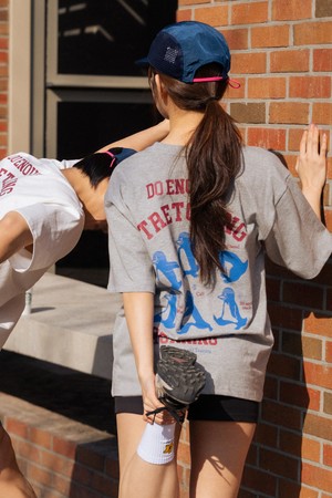 스트레칭 펭귄 반팔 티셔츠 (스포츠 그레이)