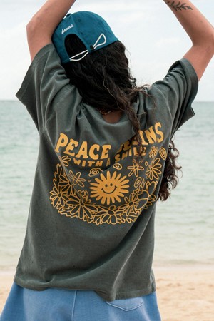 피스어게인 반팔 티셔츠 (라이트 슬레이트)