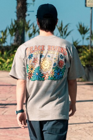 피스어게인 반팔 티셔츠 (스포츠 그레이)