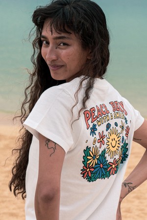 피스어게인 그래픽 우먼 티셔츠 (오프 화이트)