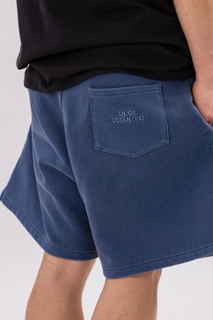 피그먼트 불가사리 스웻 반바지 (블루)