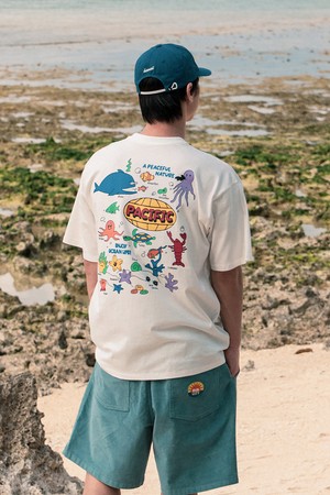 인조이 오션 라이프 반팔 티셔츠 (오프 화이트)