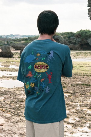 인조이 오션 라이프 피그먼트 반팔 티셔츠 (네이비)