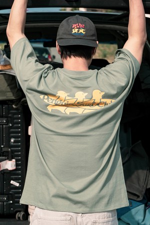 팽귄 서프 클럽 반팔 티셔츠 (올리브)