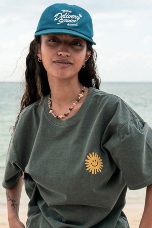 웨이브 딜러버리 서비스 워싱 볼캡 (워시드 블루)