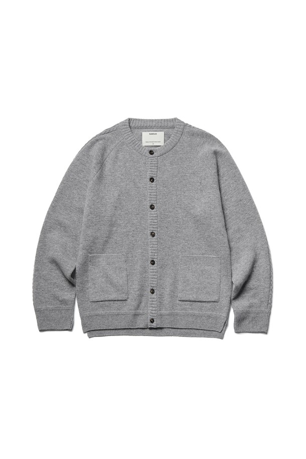 RAMOLIN - 가디건 - Lisse Merino U Cardigan Heather Grey