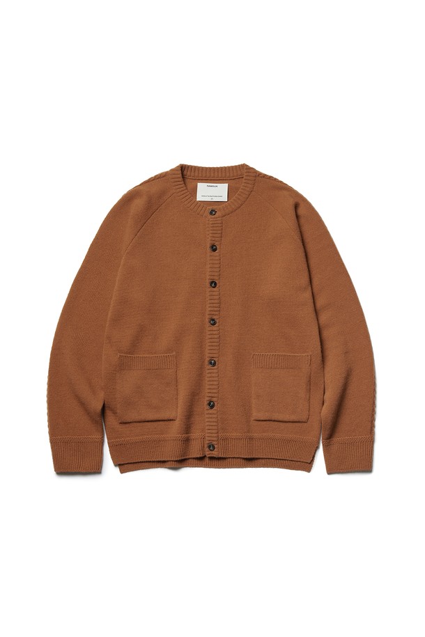 RAMOLIN - 가디건 - Lisse Merino U Cardigan Maple