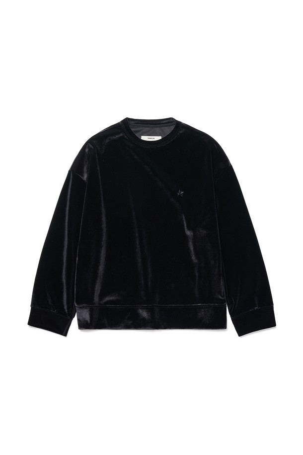 RAMOLIN - 스웨트셔츠 - Velour Sweatshirts Black