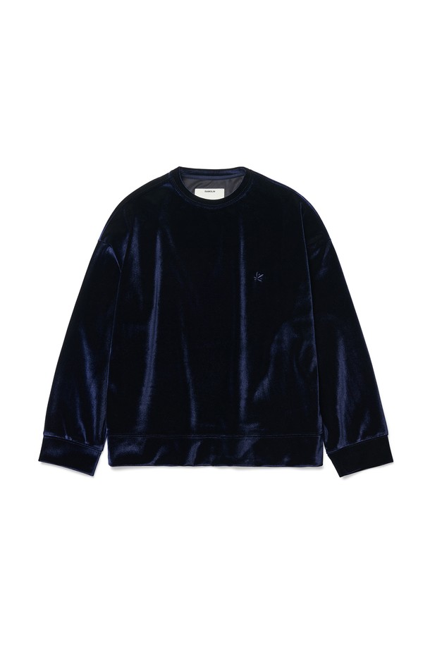 RAMOLIN - 스웨트셔츠 - Velour Sweatshirts Navy 