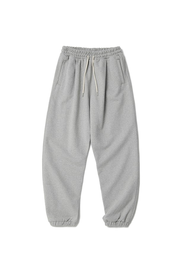 RAMOLIN - 캐주얼팬츠 - 1-Tuck Sweatpants Heather Grey