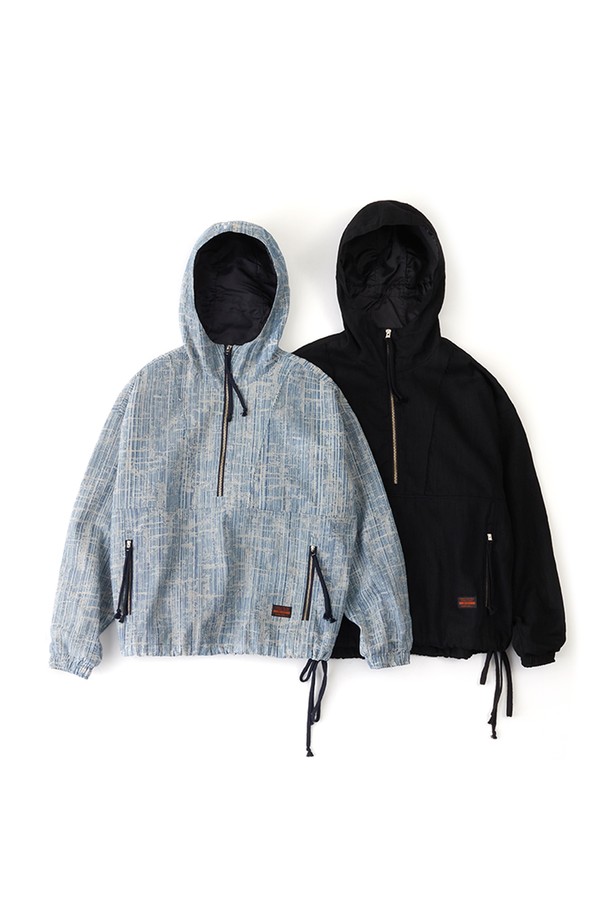 RAMOLIN - 블루종/점퍼 - Denim Anorak Jacket Coated Black