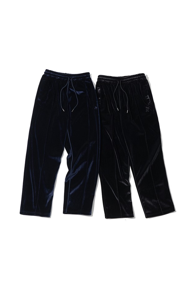 RAMOLIN - 캐주얼팬츠 - Velour Track Pants Black