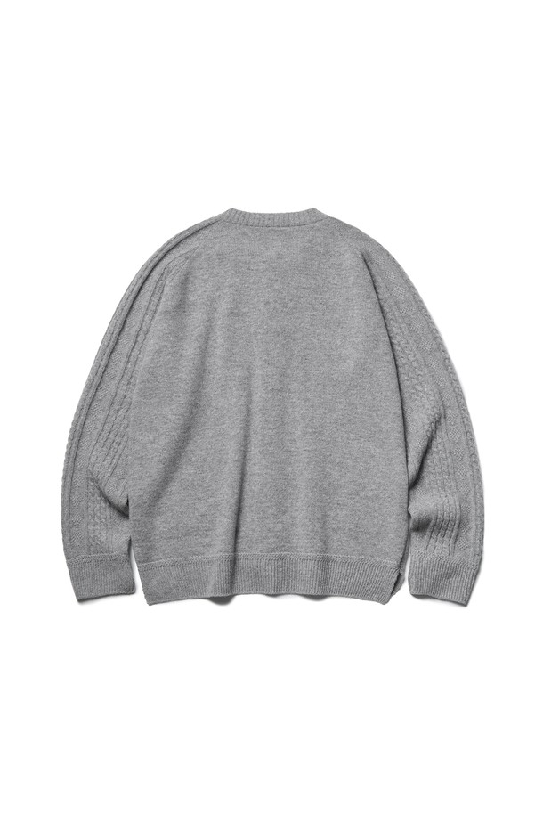 RAMOLIN - 가디건 - Lisse Merino U Cardigan Heather Grey