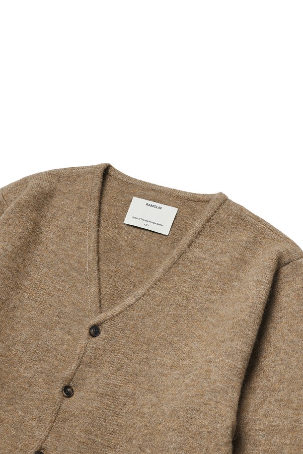 RAMOLIN - 가디건 - Mohair Wool Cardigan Bark