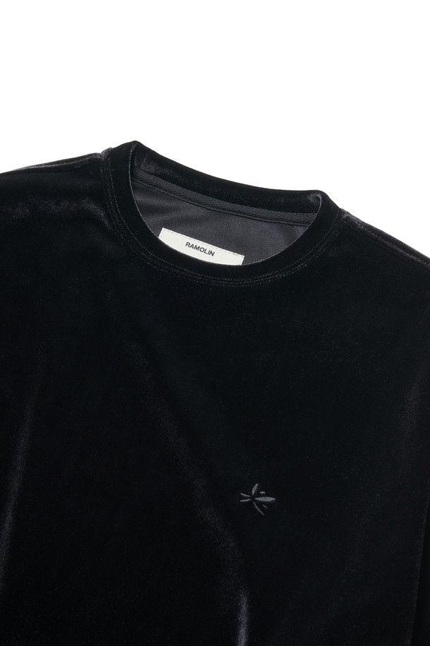 RAMOLIN - 스웨트셔츠 - Velour Sweatshirts Black