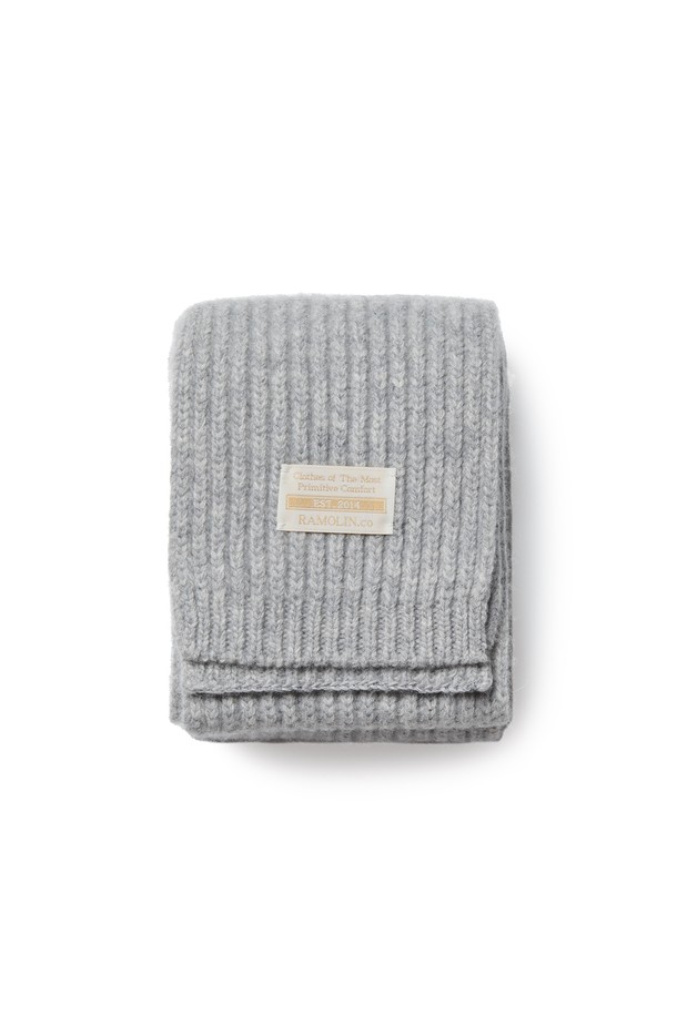 RAMOLIN - 스카프/머플러 - Wool Knit Muffler Mellow Grey