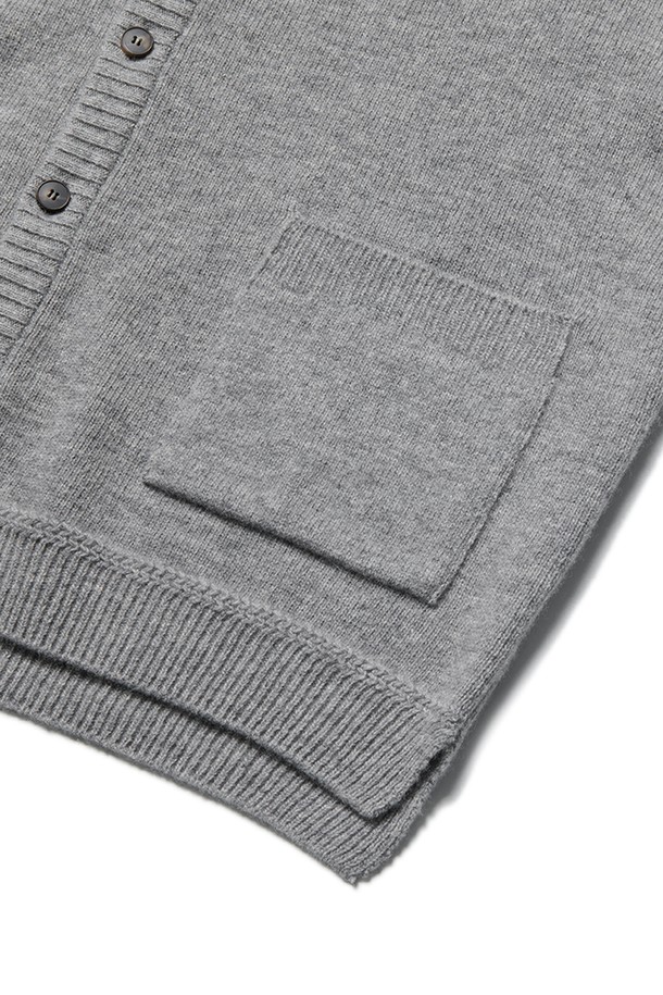 RAMOLIN - 가디건 - Lisse Merino U Cardigan Heather Grey