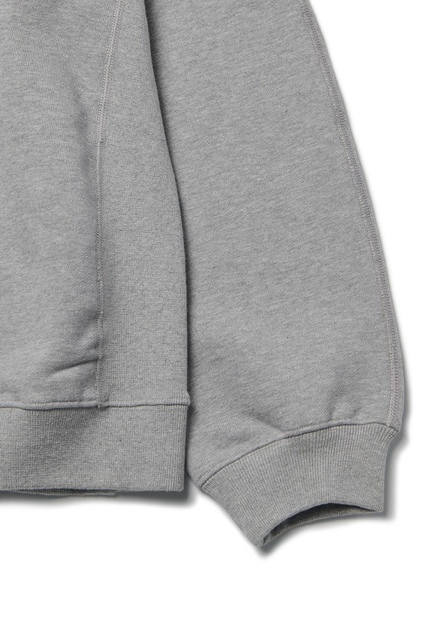 RAMOLIN - 스웨트셔츠 - Shoulder Split Half Zip Sweatshirts Heather Grey 