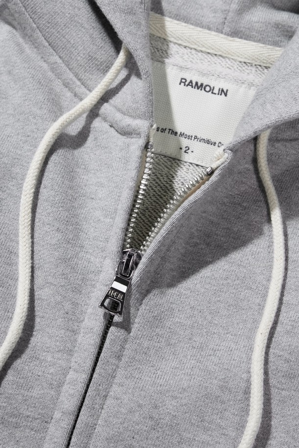 RAMOLIN - 후디 - Fort Zip-up Hoodie Heather Gray