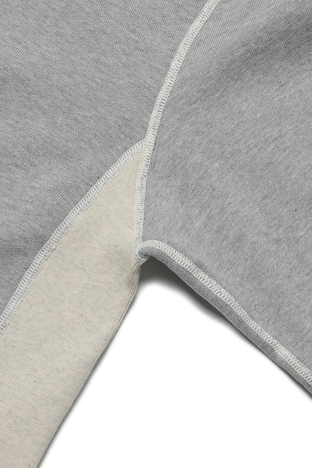 RAMOLIN - 스웨트셔츠 - Shoulder Split Half Zip Sweatshirts Melange Blend