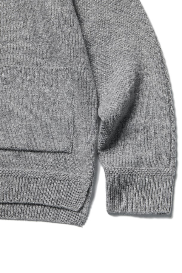 RAMOLIN - 가디건 - Lisse Merino U Cardigan Heather Grey