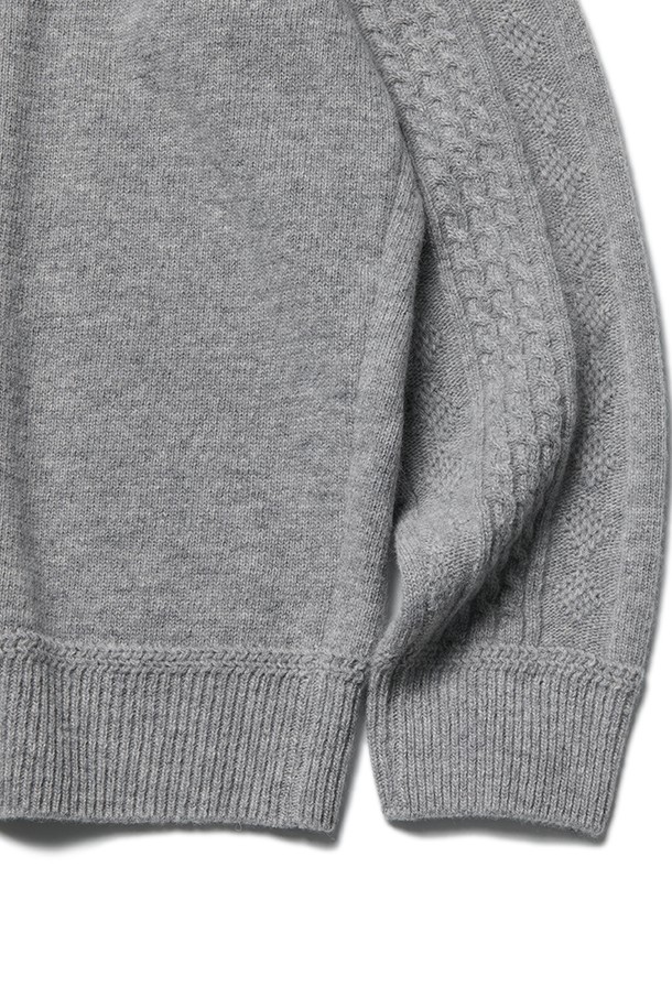 RAMOLIN - 가디건 - Lisse Merino V Cardigan Heather Grey