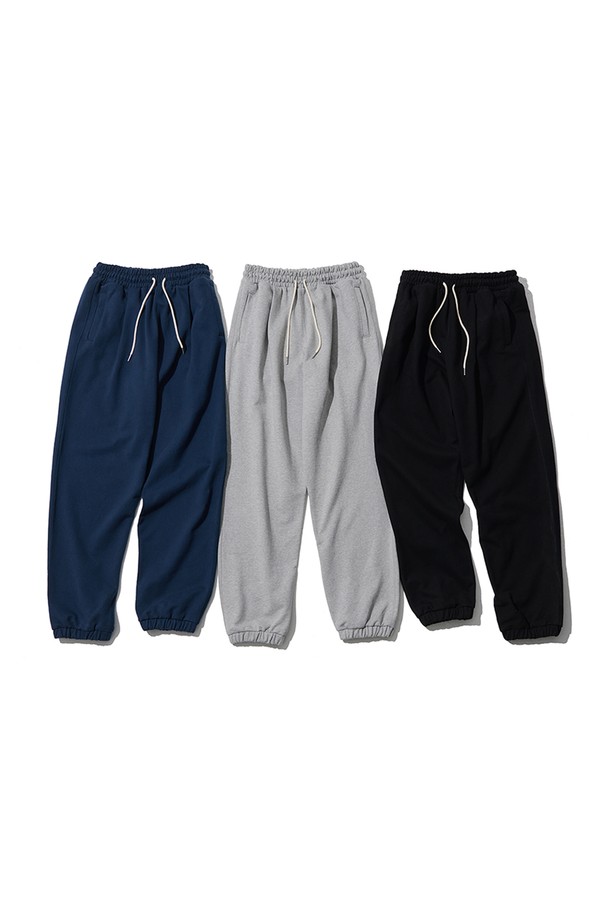 RAMOLIN - 캐주얼팬츠 - 1-Tuck Sweatpants Heather Grey