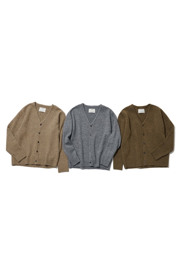 RAMOLIN - 가디건 - Mohair Wool Cardigan Bark