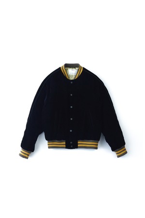 Velvet Varsity Jacket Black