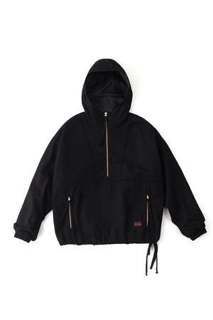 Denim Anorak Jacket Coated Black