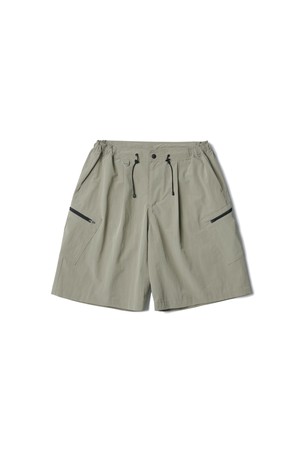 Pleated Runner Shorts Misty Gray