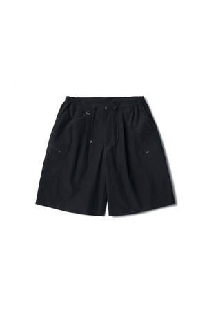 Pleated Runner Shorts Black