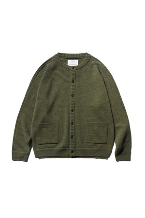 Lisse Merino U Cardigan Moss Green