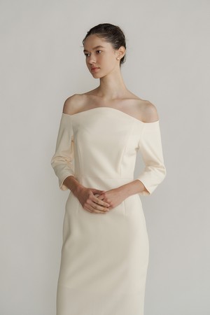 [22fw]Off the shoulder dress (ivory)