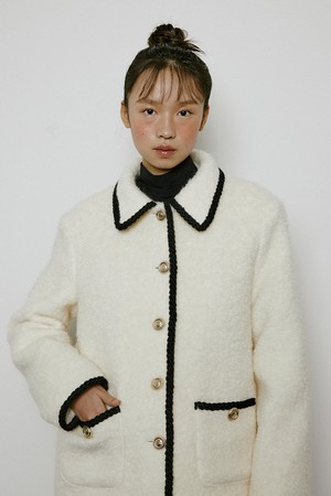 Boucle Binding Point Jacket (ivory)