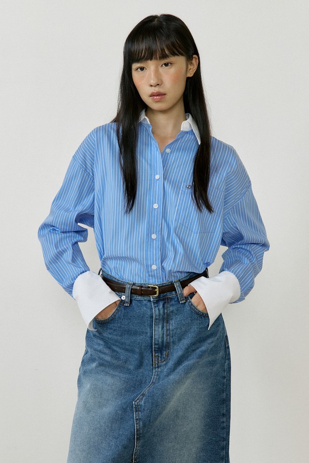 Lucir zu - 셔츠 - Essential Stripe Shirt (blue)