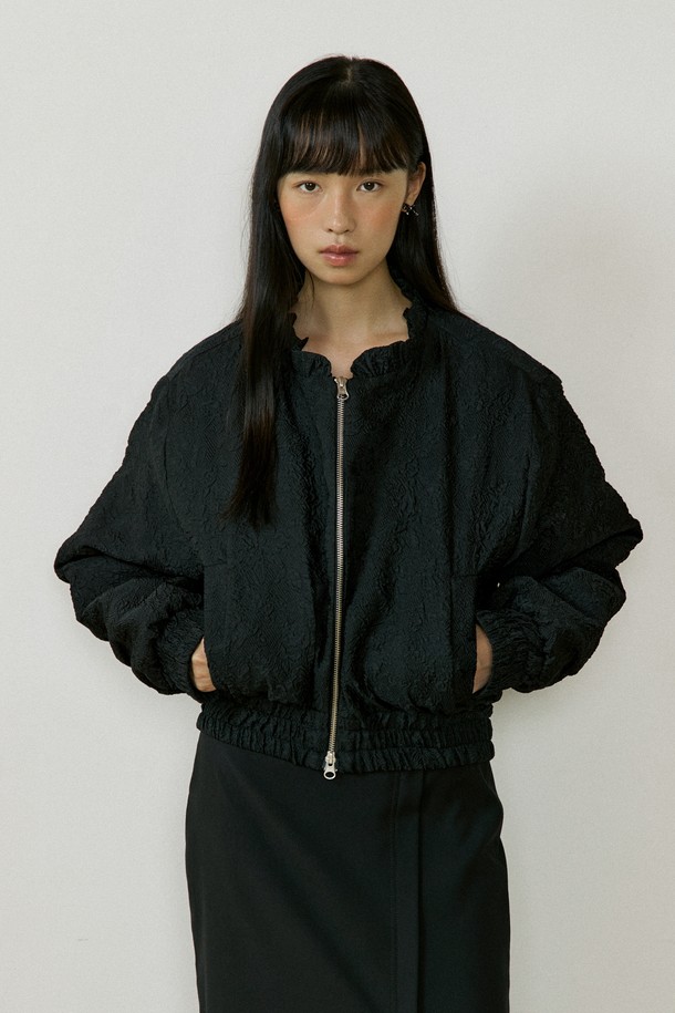 Lucir zu - 점퍼 - Jacquard Bomber Jacket (black)