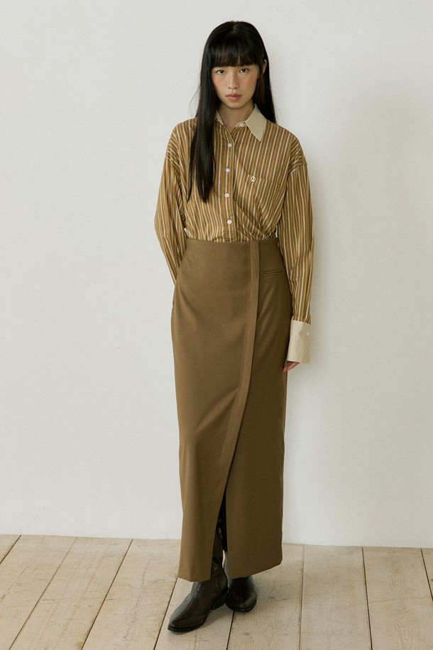 Lucir zu - 롱스커트 - Wrap Maxi Skirt (brown)