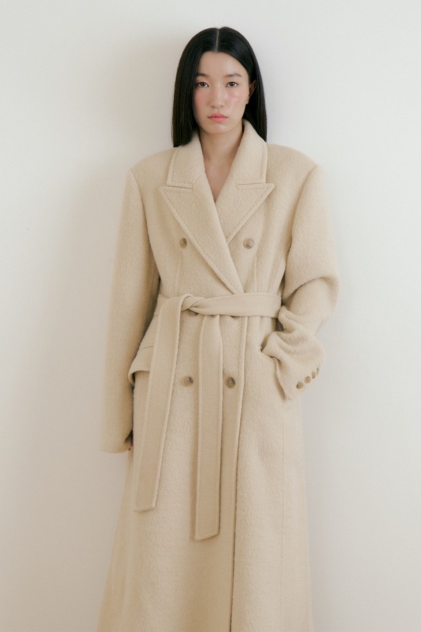 Lucir zu - 코트 - Double Wool Maxi Coat (light beige)