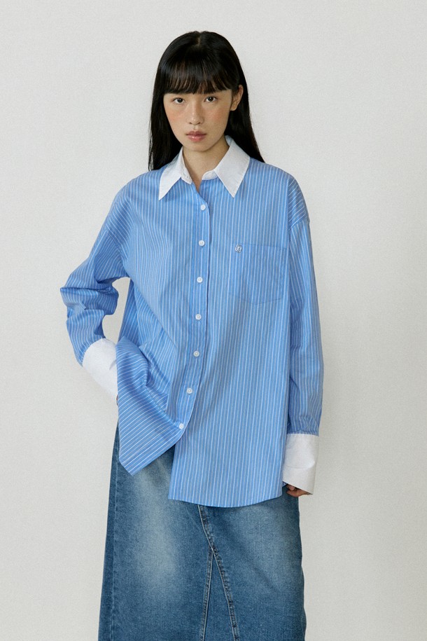 Lucir zu - 셔츠 - Essential Stripe Shirt (blue)