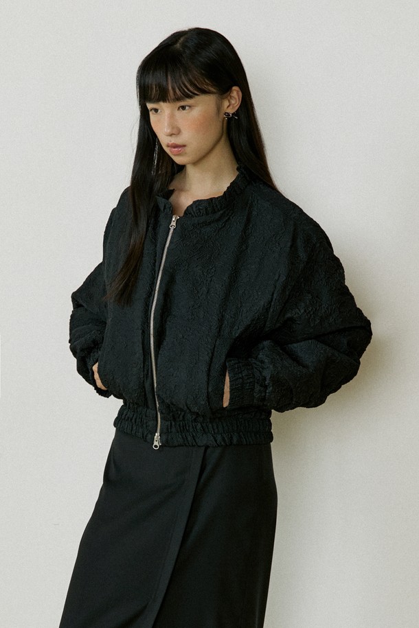 Lucir zu - 점퍼 - Jacquard Bomber Jacket (black)