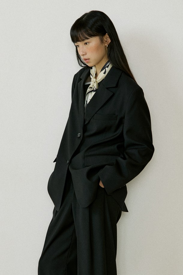 Lucir zu - 자켓 - Classic Two-Button Single Jacket (black)